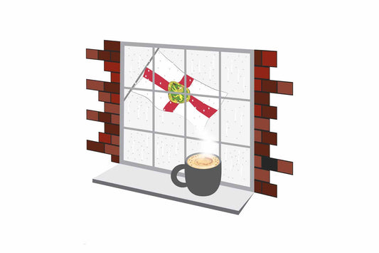 Alderney Coffee Rain Window Fridge Magnet