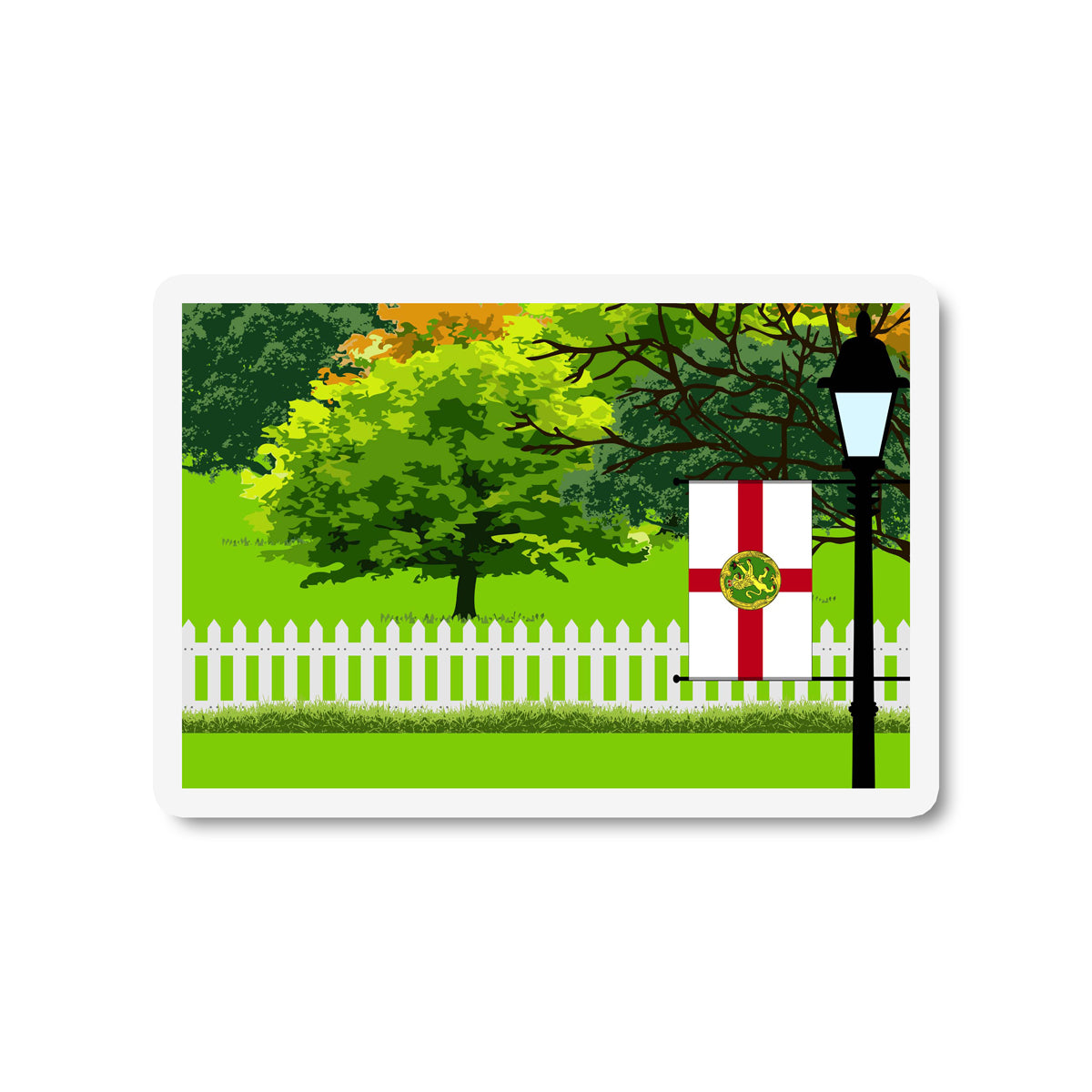 Alderney Trees Street Lamp Fridge Magnet