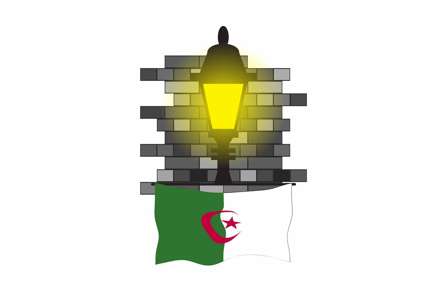 Algeria Street Lamp Bricks Fridge Magnet