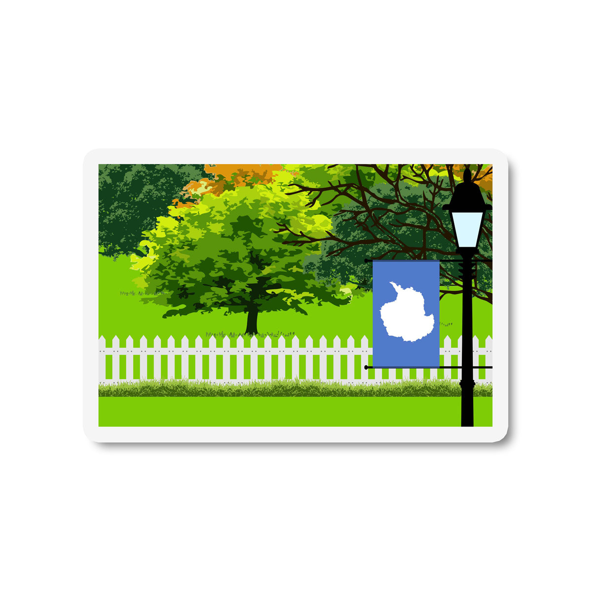 Antarctica Trees Street Lamp Fridge Magnet