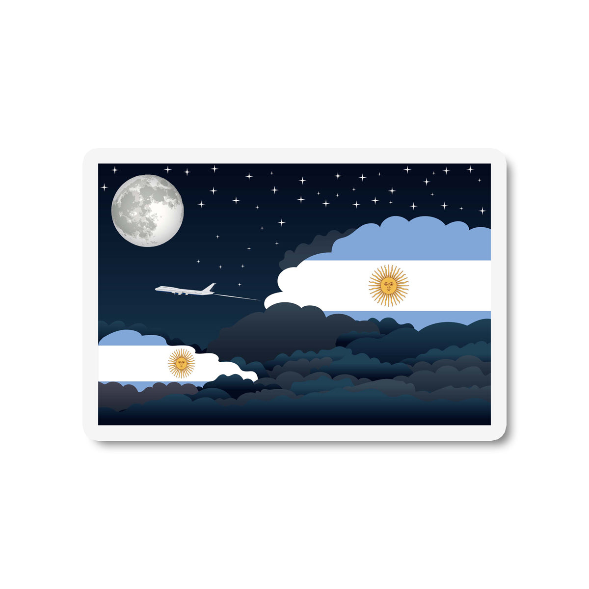 Argentina Night Clouds Fridge Magnet