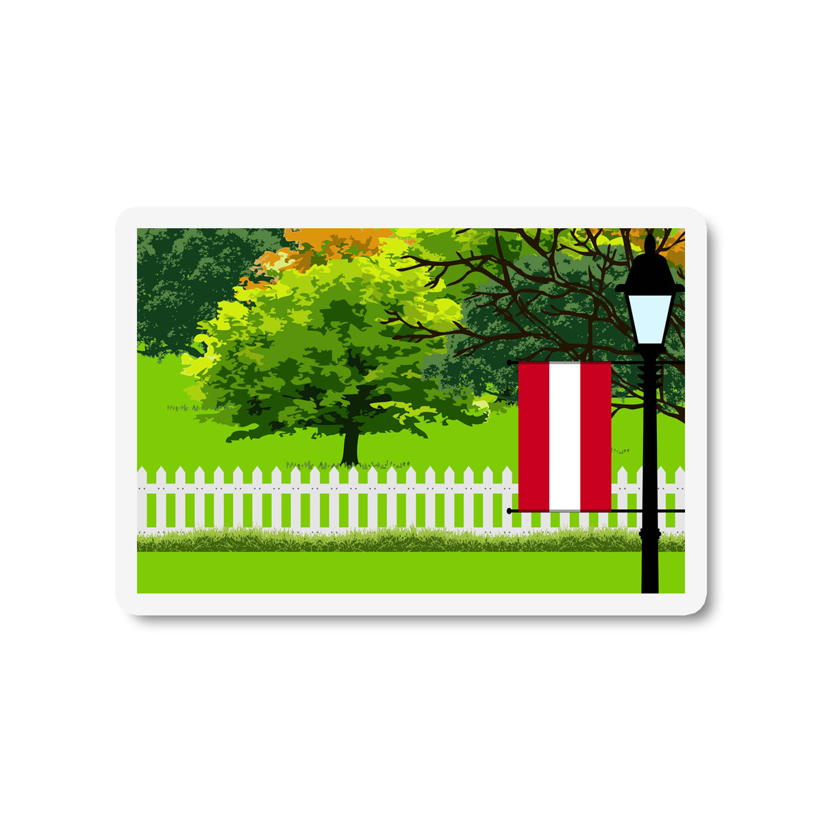 Austria Trees Street Lamp Fridge Magnet