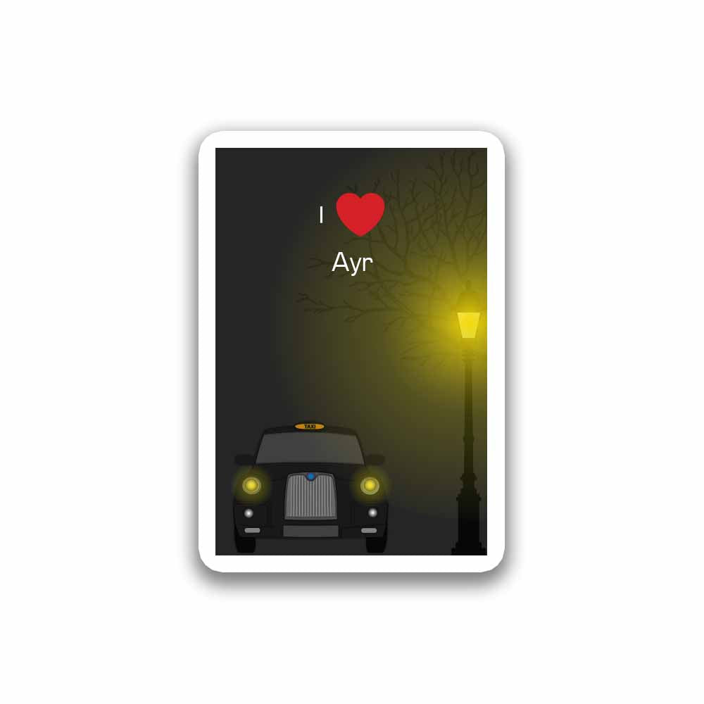 Ayr Taxi Black Fridge Magnet