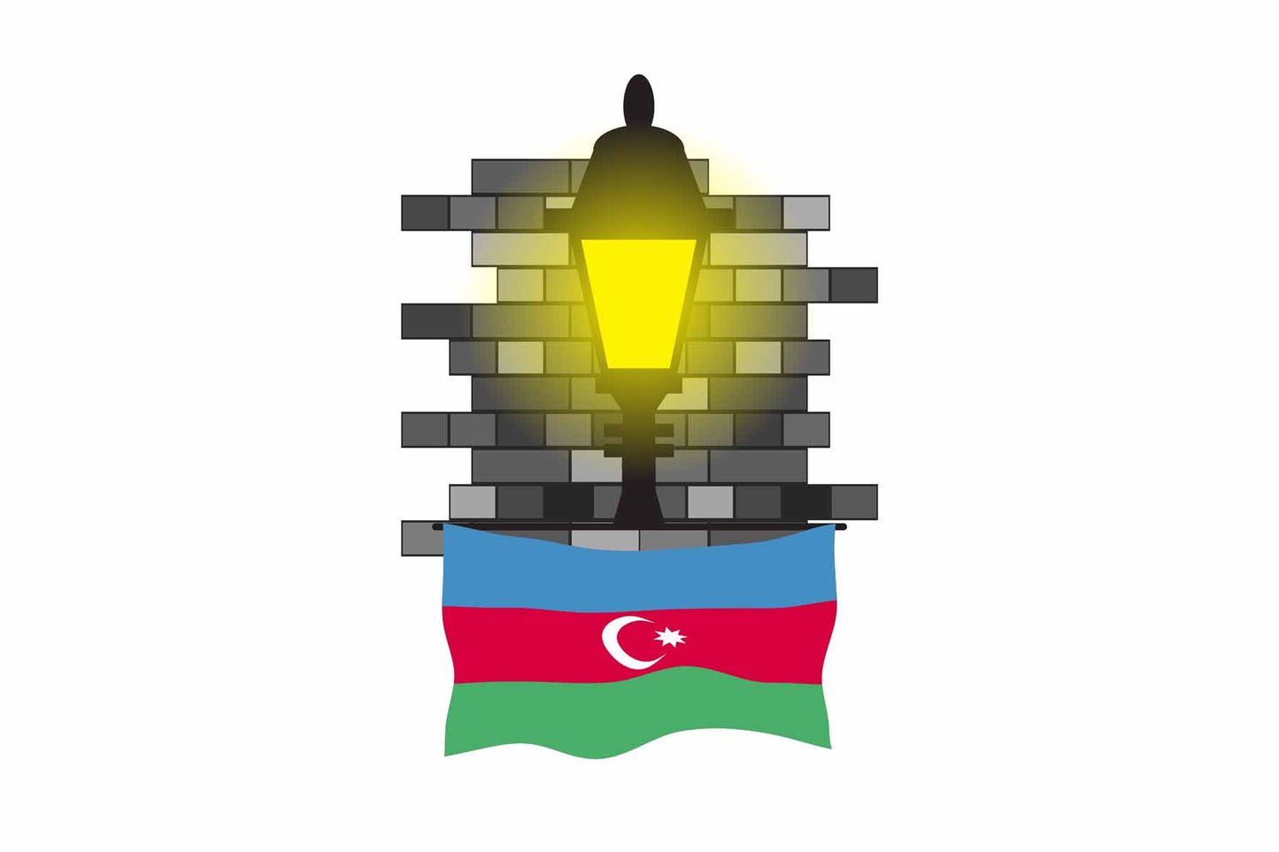 Azerbaijan Street Lamp Bricks Fridge Magnet