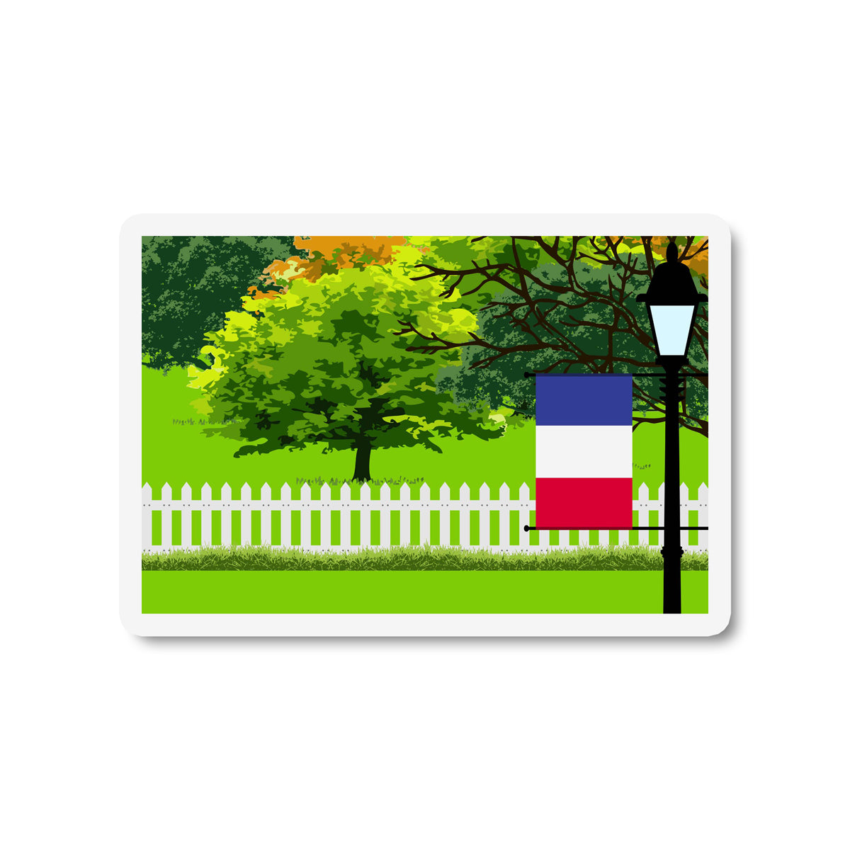 France Trees Street Lamp Magnet