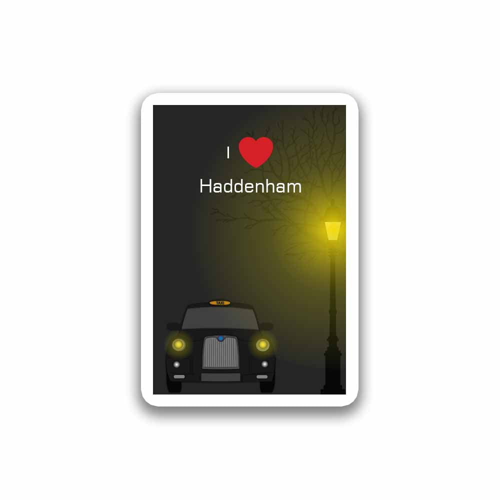 Haddenham Taxi Black Fridge Magnet