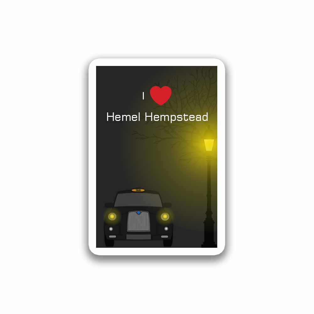 Hemel Hempstead Taxi Black Fridge Magnet