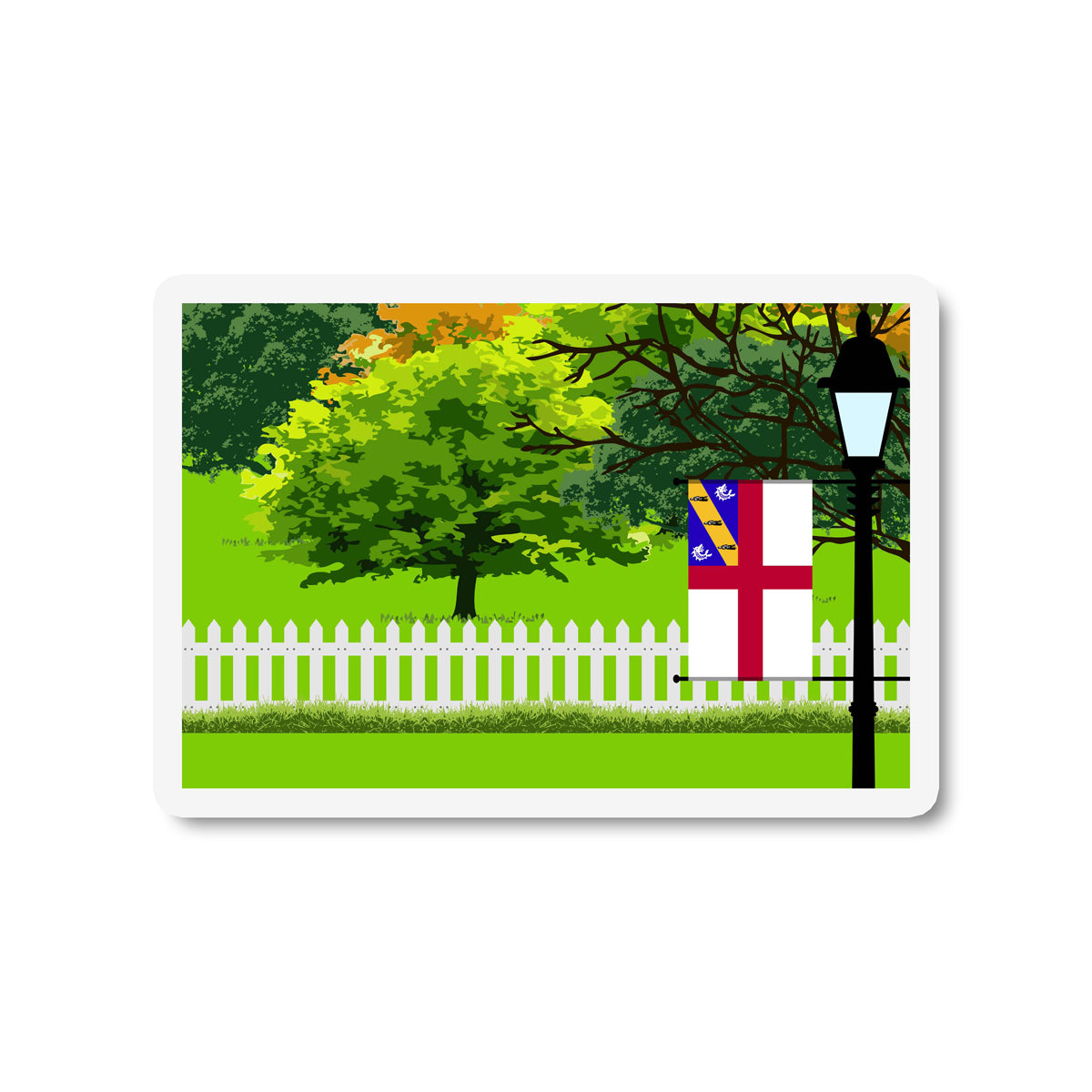 Herm Trees Street Lamp Fridge Magnet