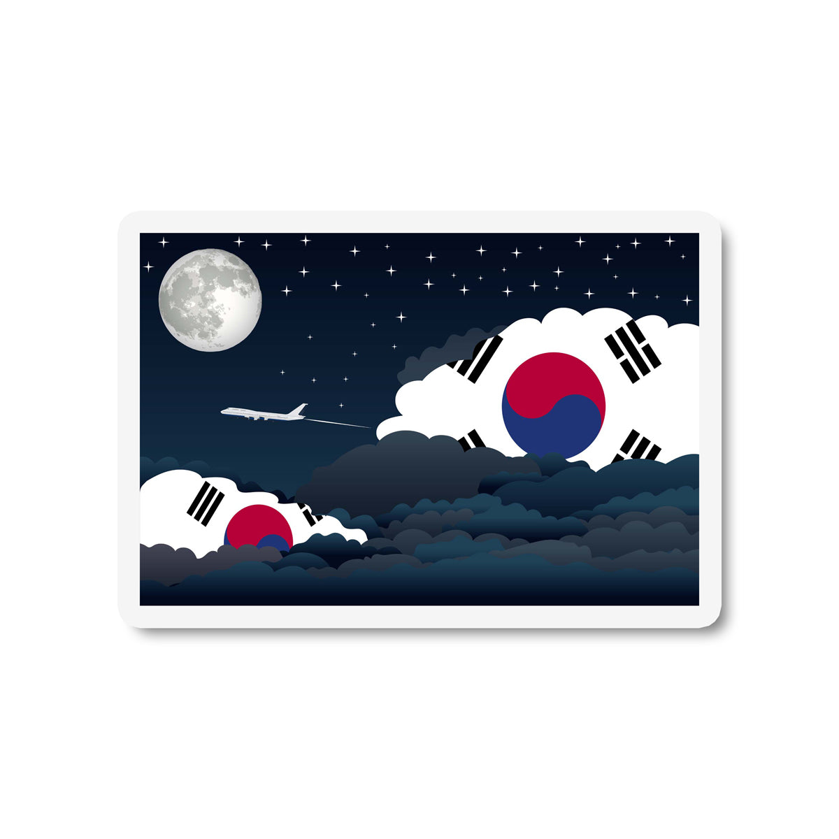 Korea, South Night Clouds Fridge Magnet