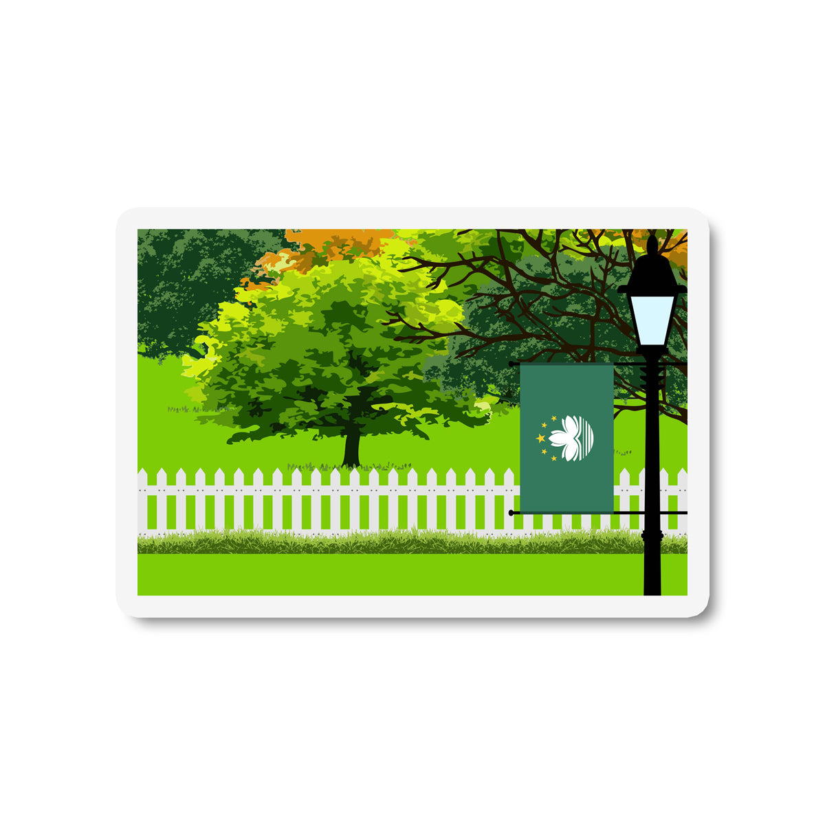 Macau Trees Street Lamp Magnet