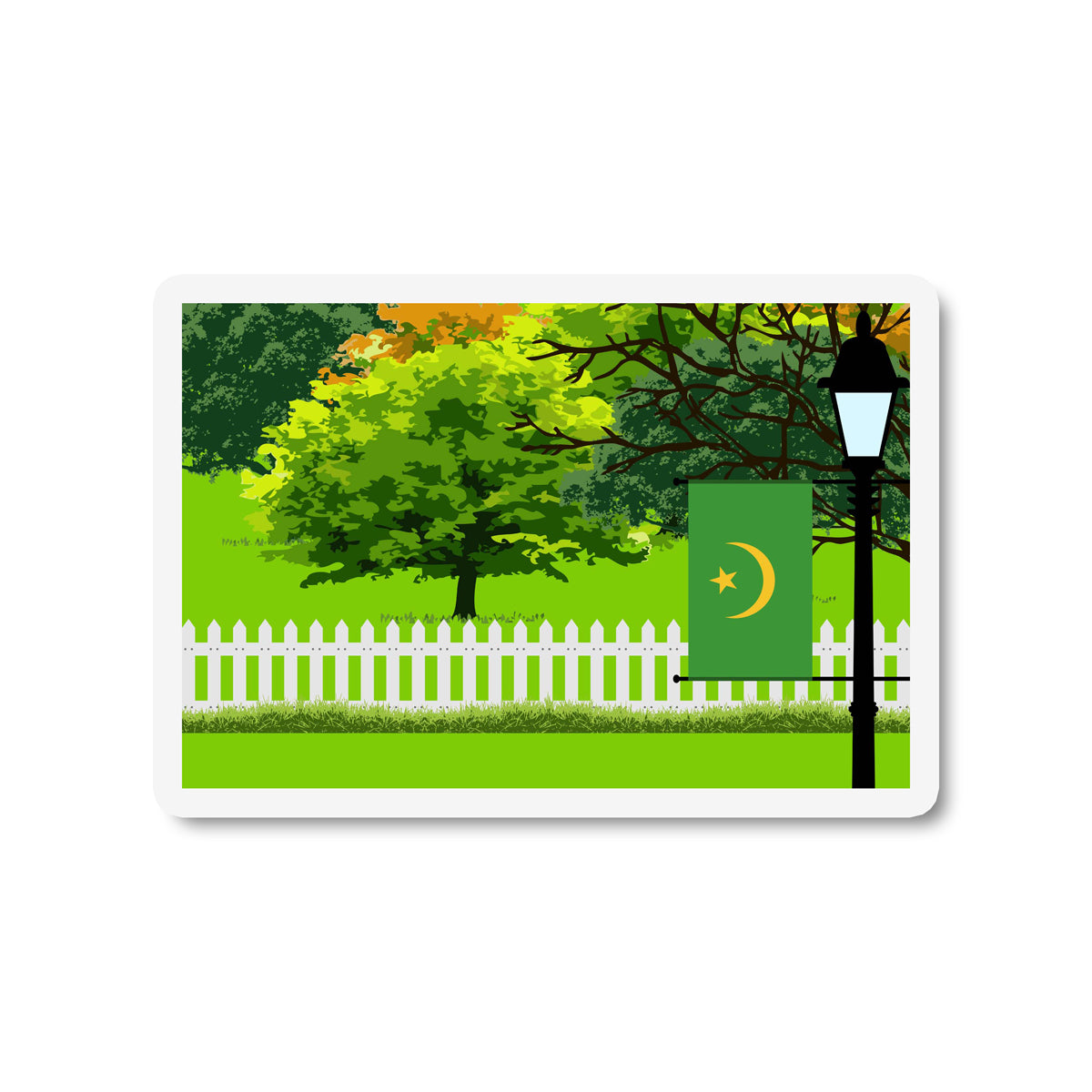 Mauritania Trees Street Lamp Magnet