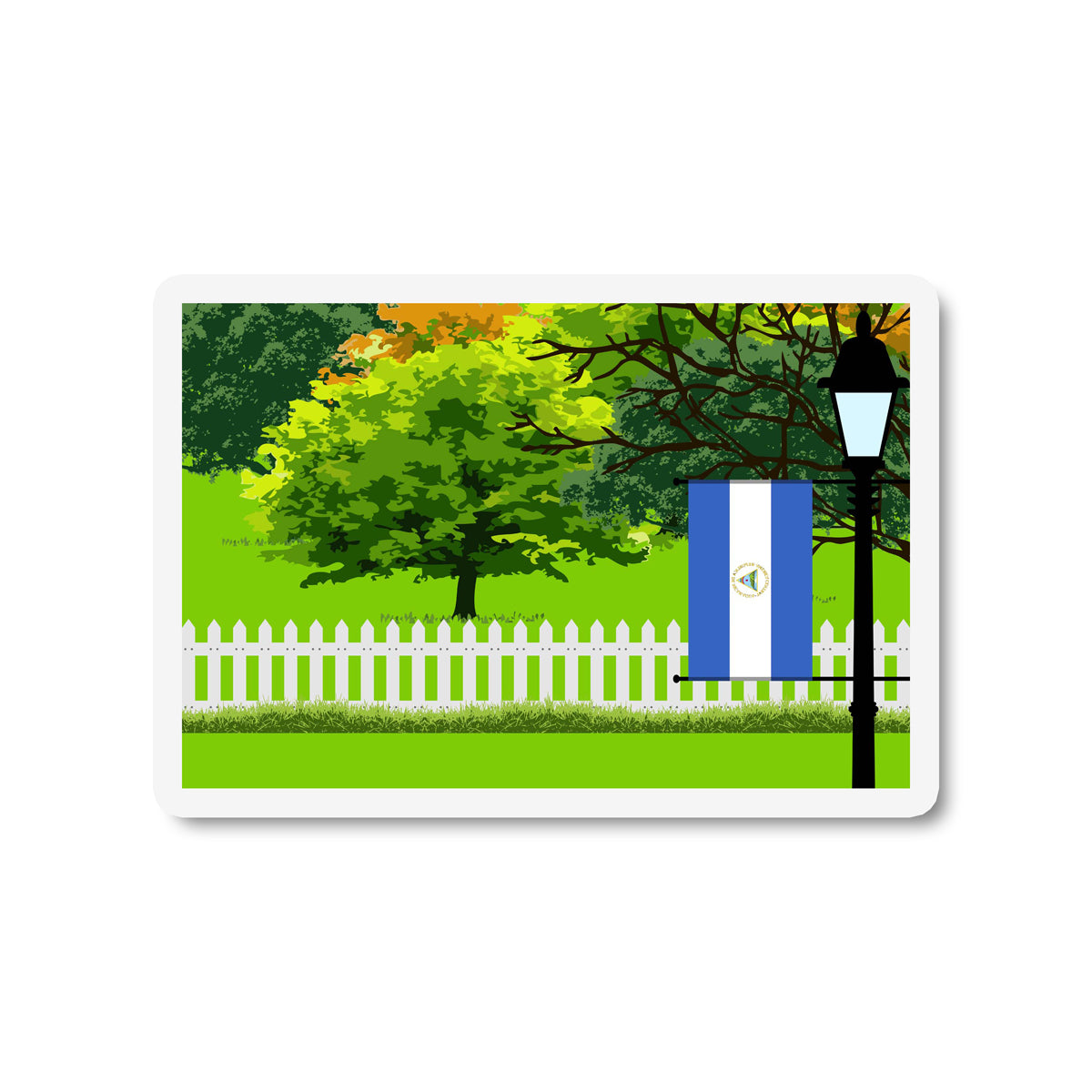 Nicaragua Trees Street Lamp Magnet