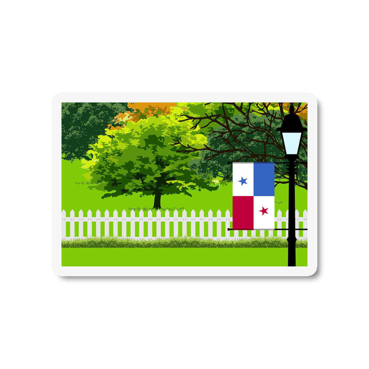Panama Trees Street Lamp Magnet