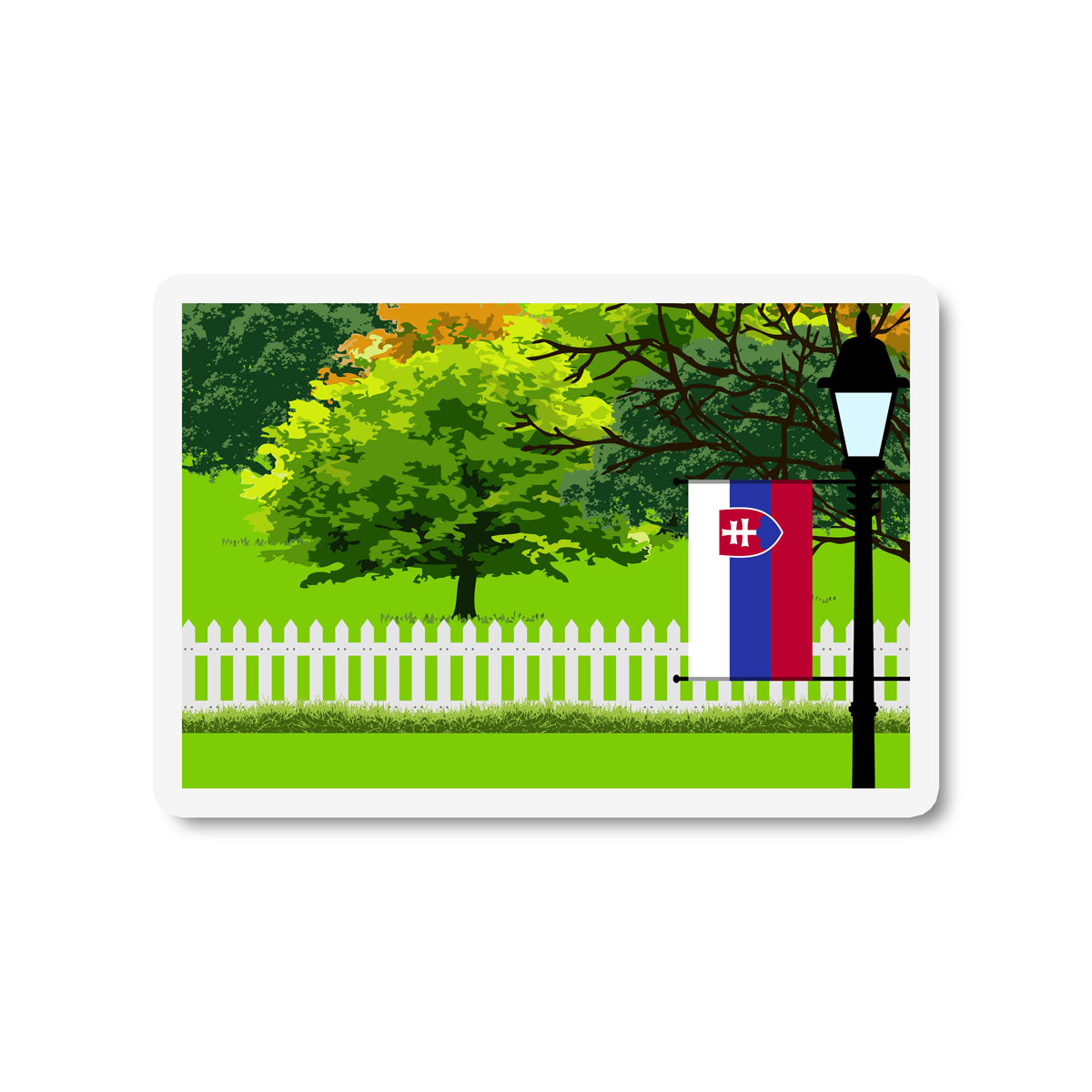 Slovakia Trees Street Lamp Magnet