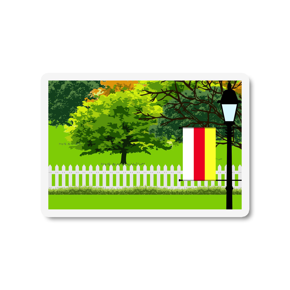 South Ossetia Trees Street Lamp Magnet