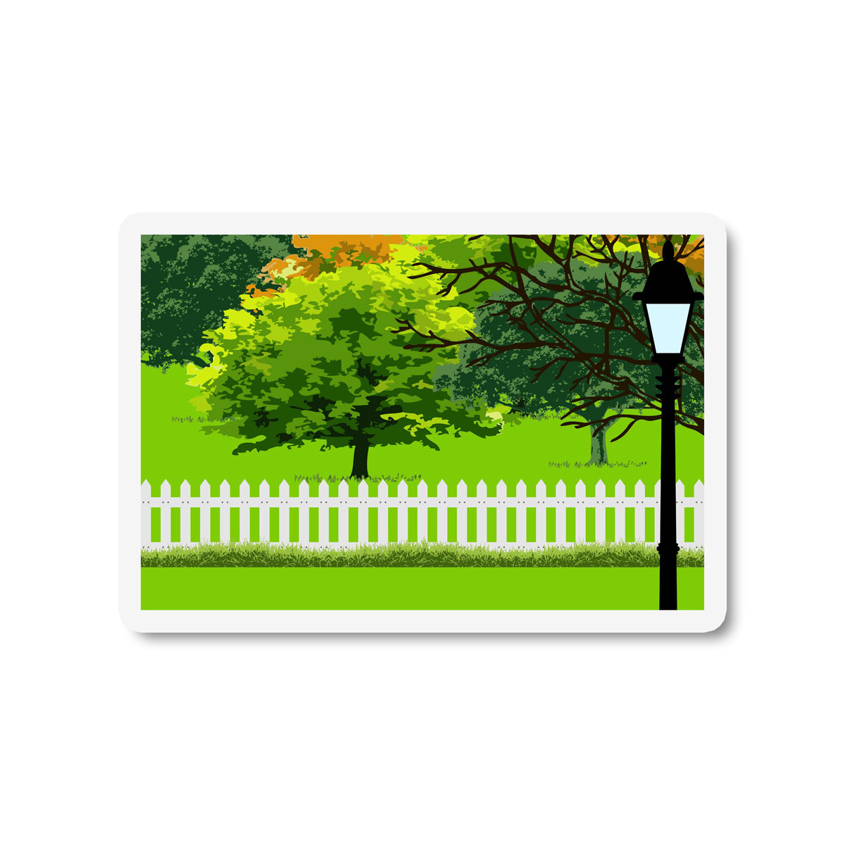 Trees Trees Street Lamp Magnet