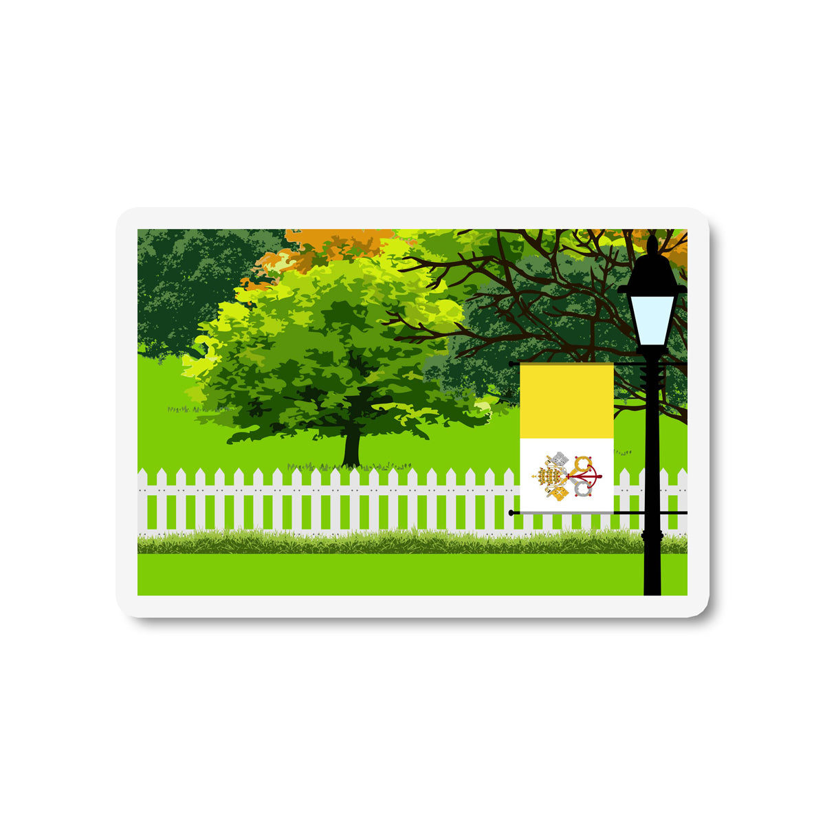 Vatican City Holy See Trees Street Lamp Magnet