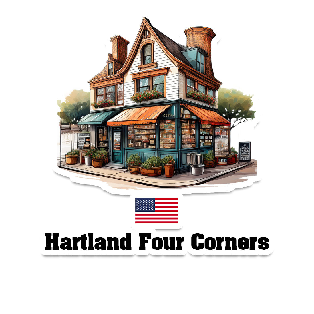 Hartland Four Corners Fridge Magnet