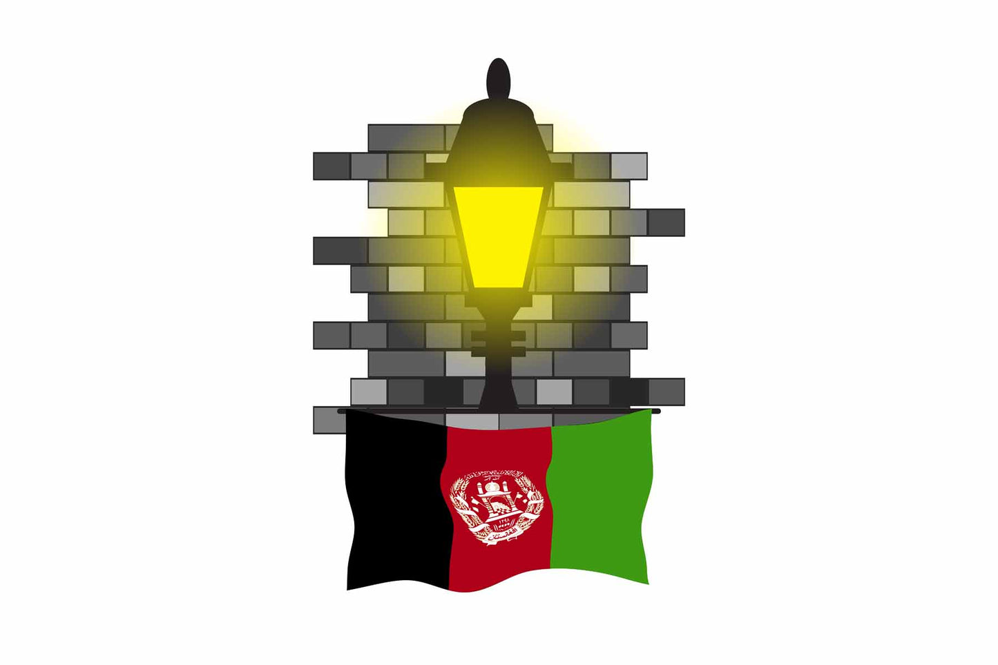 Afghanistan Street Lamp Bricks Magnet