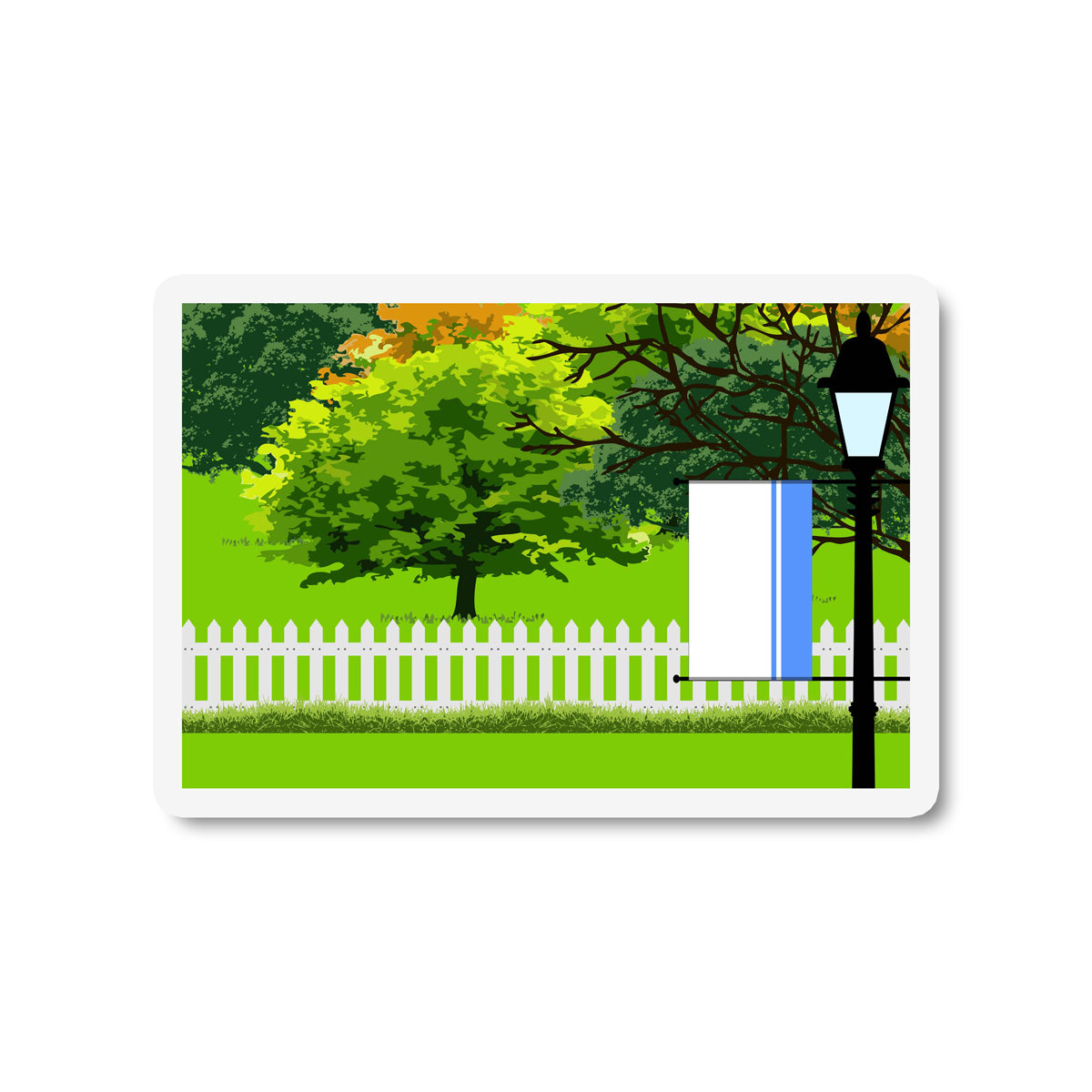 Altai Republic Trees Street Lamp Fridge Magnet