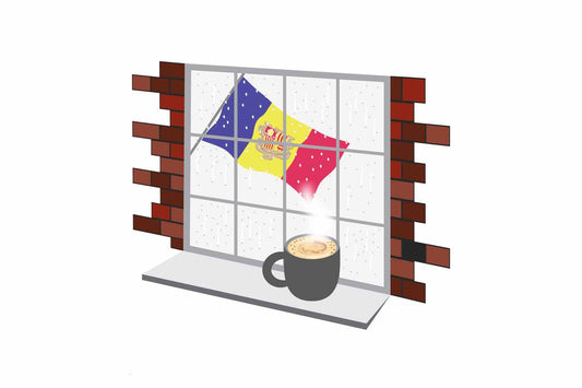 Andorra Coffee Rain Window Fridge Magnet