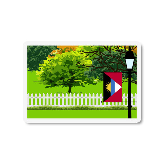 Antigua Barbuda Trees Street Lamp Fridge Magnet