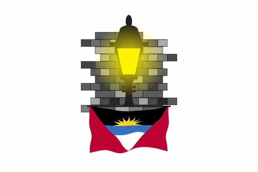 Antigua and Barbuda Street Lamp Bricks Fridge Magnet