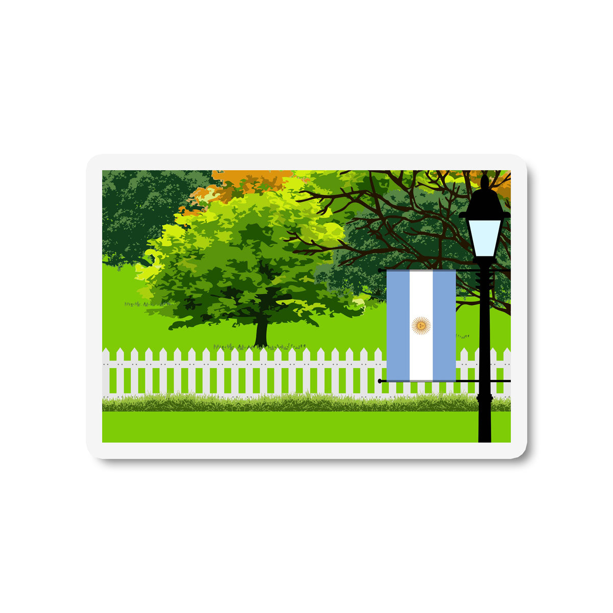 Argentina Trees Street Lamp Fridge Magnet