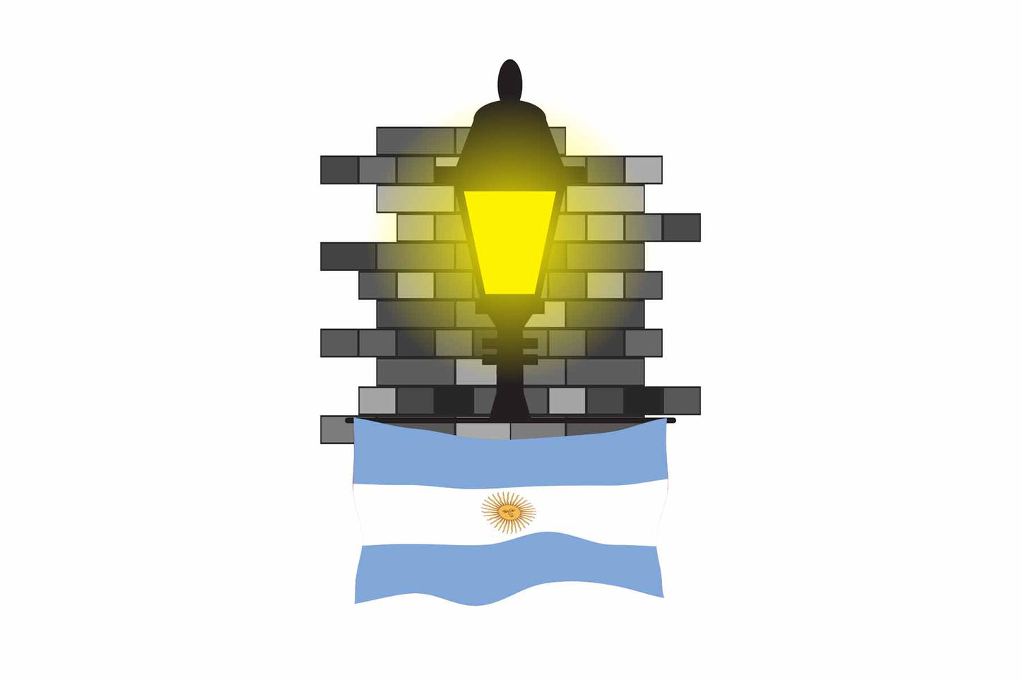 Argentina Street Lamp Bricks Fridge Magnet