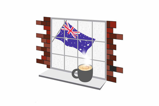 Australia Coffee Rain Window Fridge Magnet