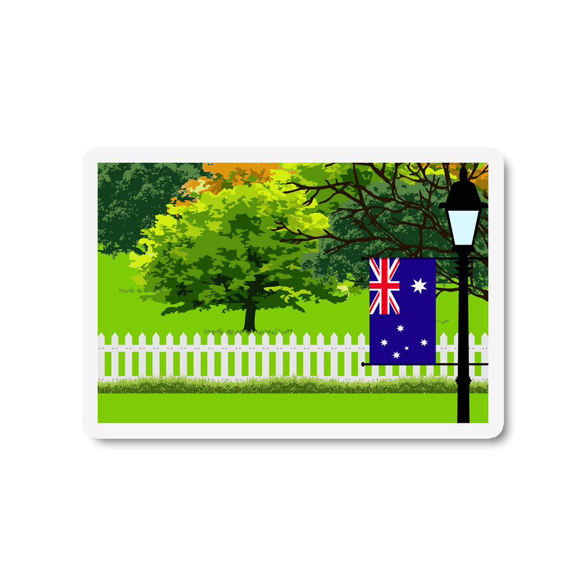 Australia Trees Street Lamp Fridge Magnet
