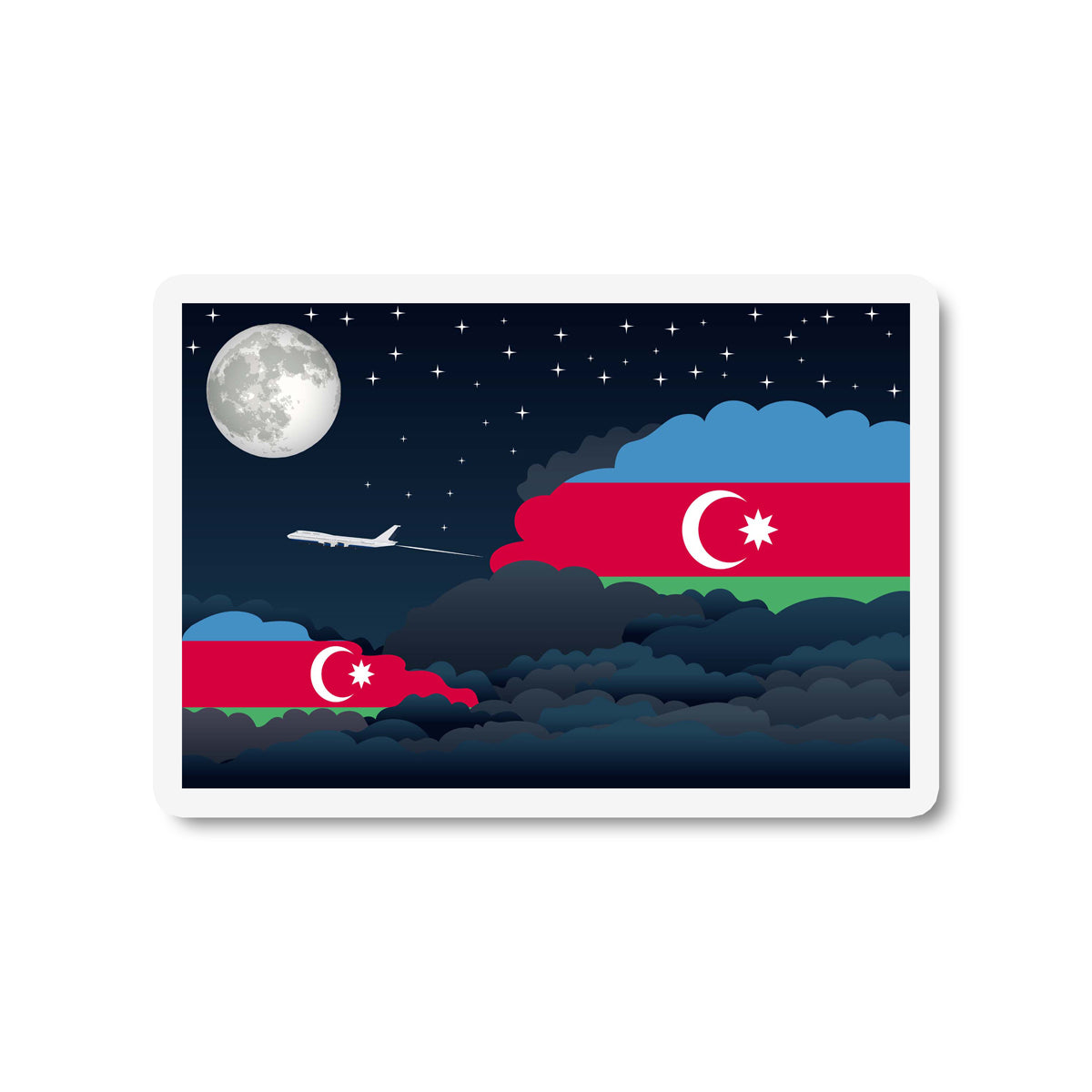 Azerbaijan Night Clouds Fridge Magnet