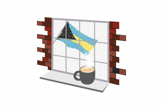 Bahamas Coffee Rain Window Fridge Magnet