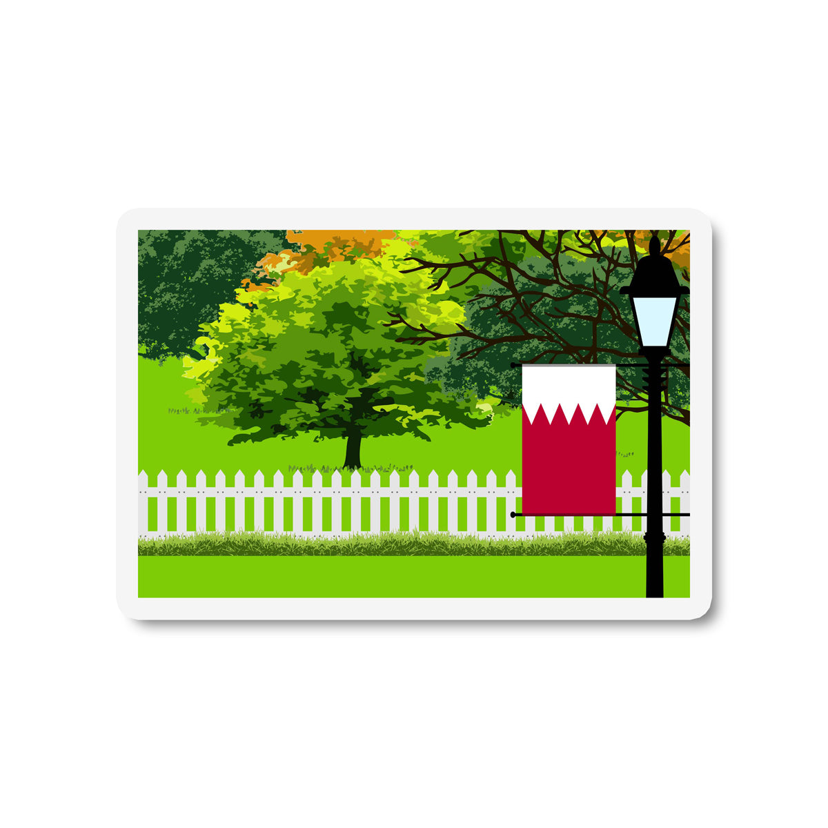 Bahrain Trees Street Lamp Fridge Magnet