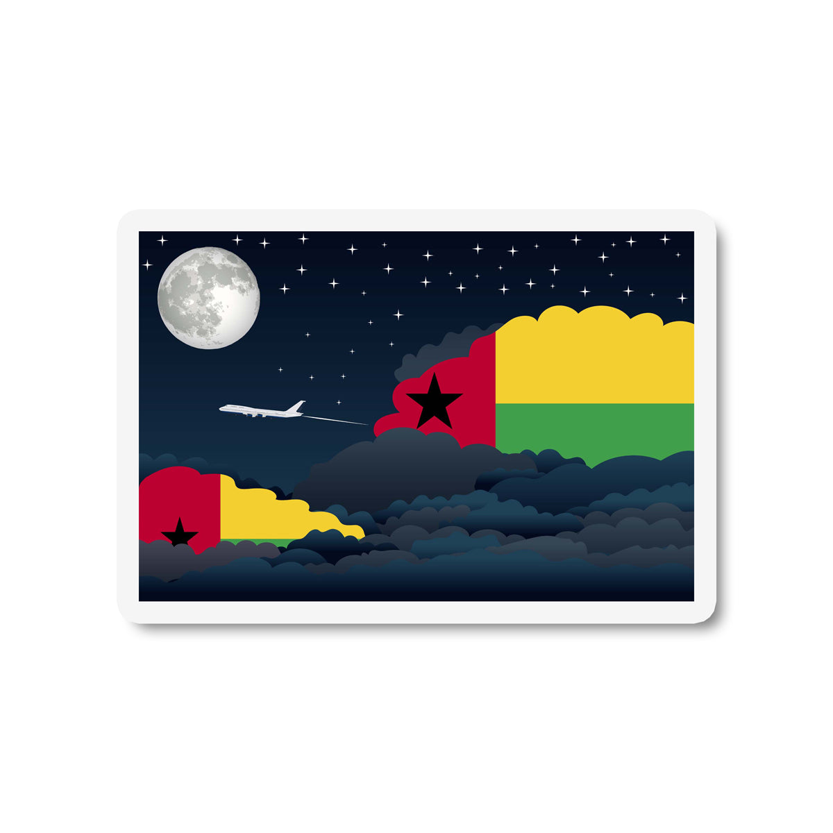 Guinea Bissau Night Clouds Magnet