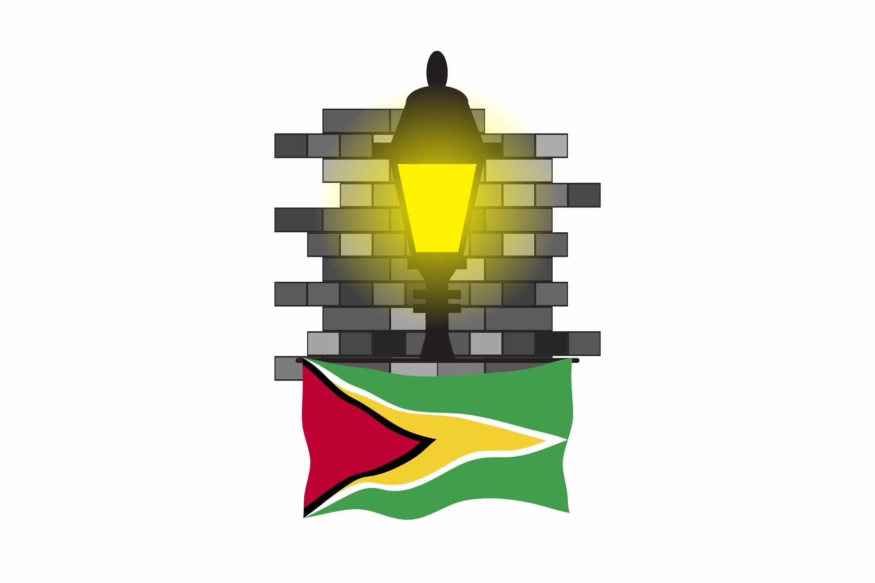 Guyana Street Lamp Bricks Fridge Magnet