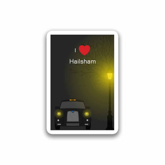 Hailsham Taxi Black Fridge Magnet