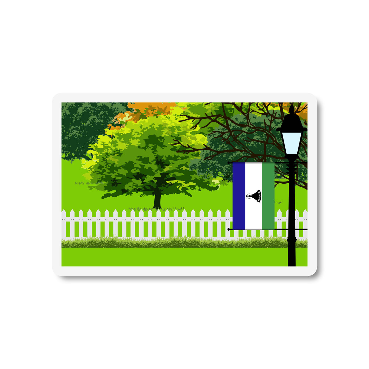 Lesotho Trees Street Lamp Magnet