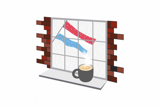 Luxembourg Coffee Rain Window Magnet