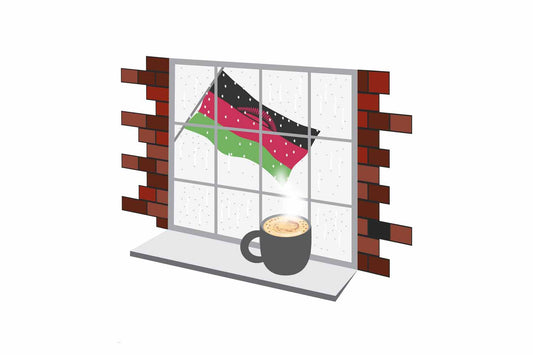 Malawi Coffee Rain Window Magnet