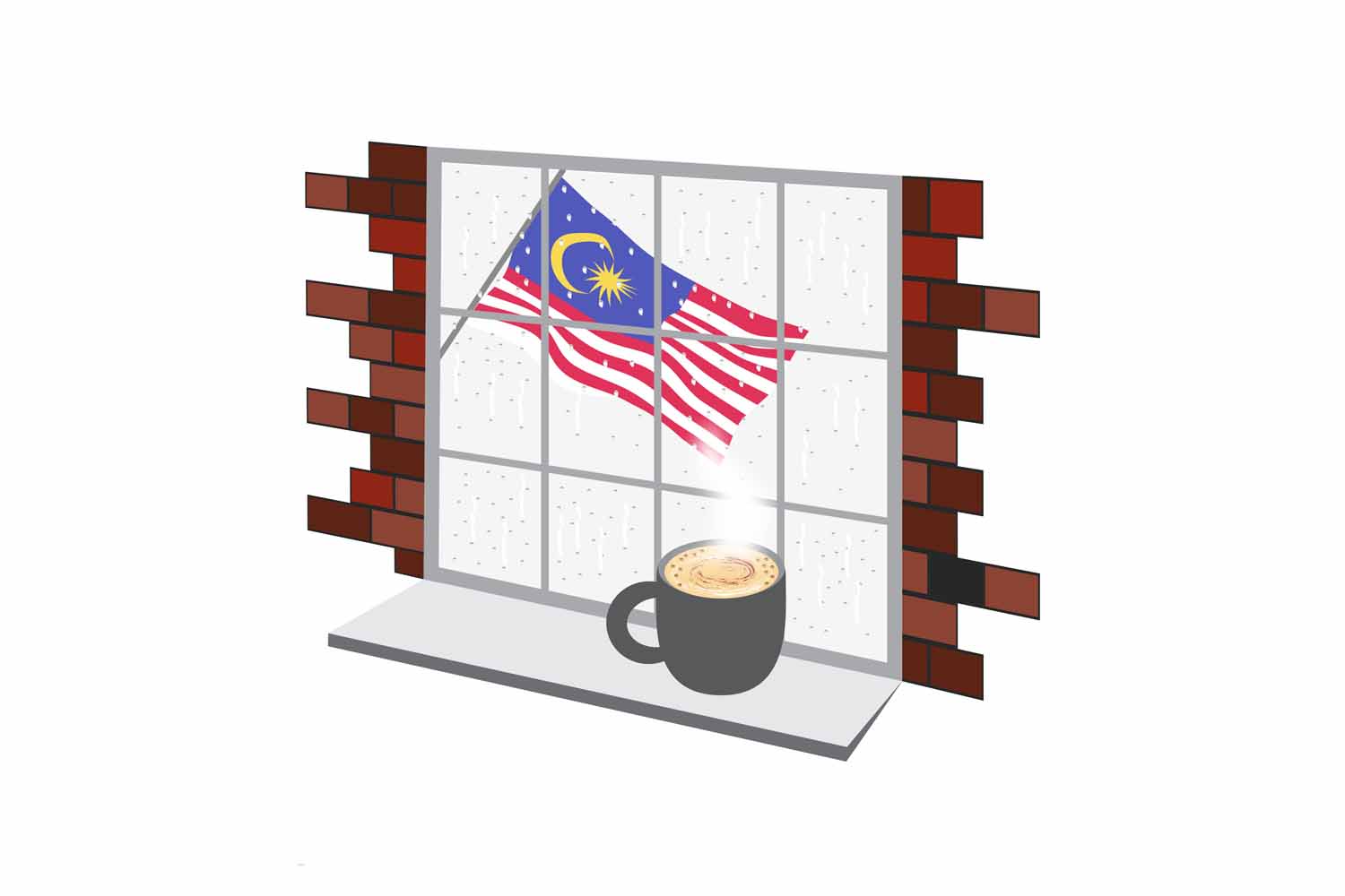 Malaysia Coffee Rain Window Magnet