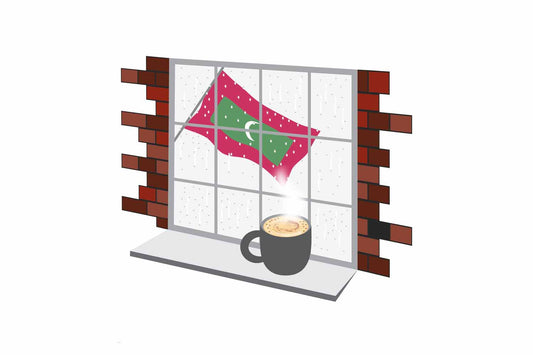 Maldives Coffee Rain Window Magnet