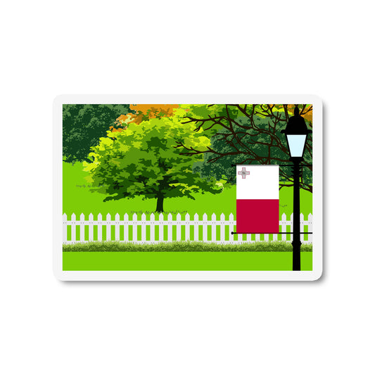 Malta Trees Street Lamp Magnet
