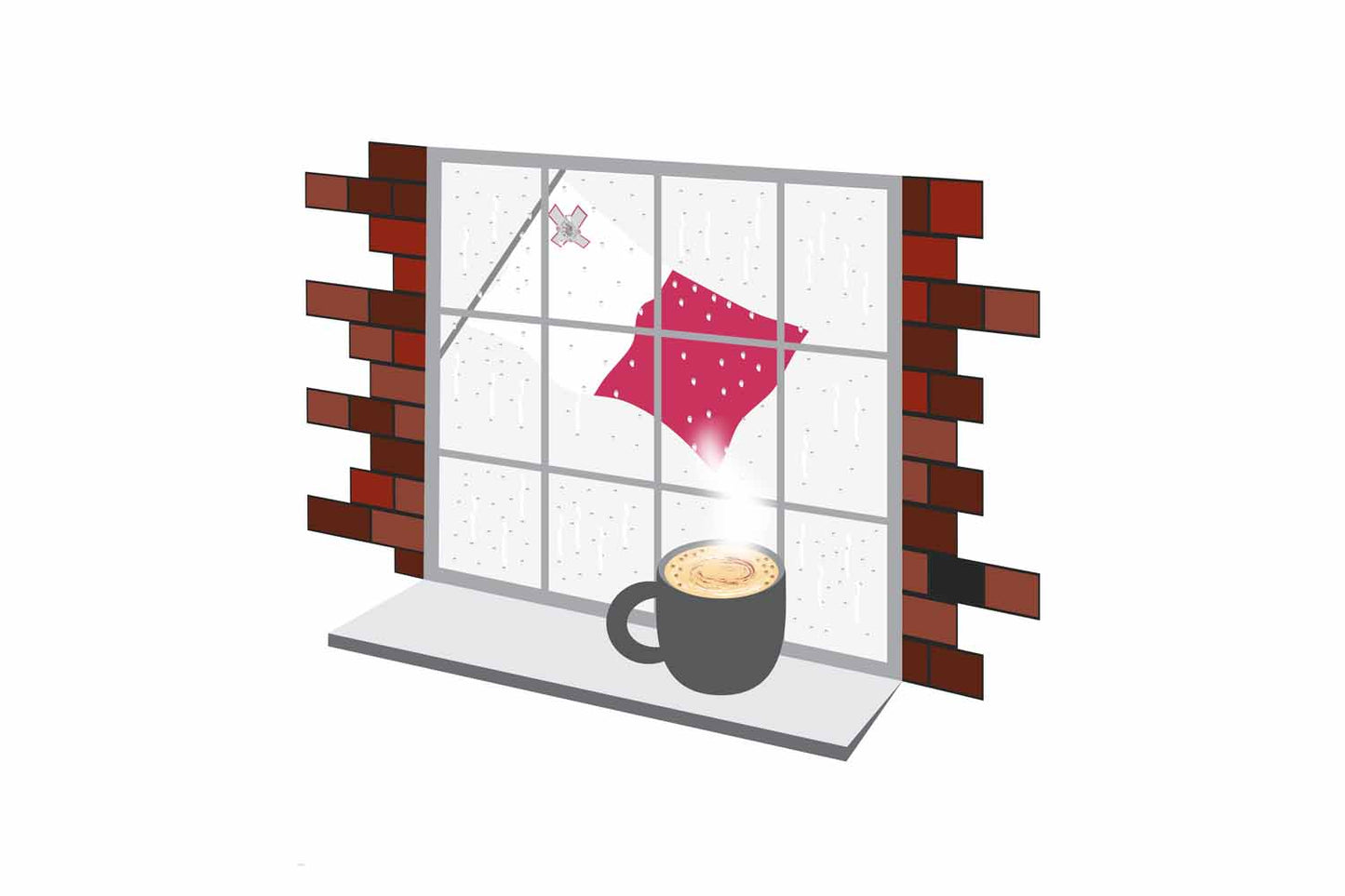 Malta Coffee Rain Window Magnet