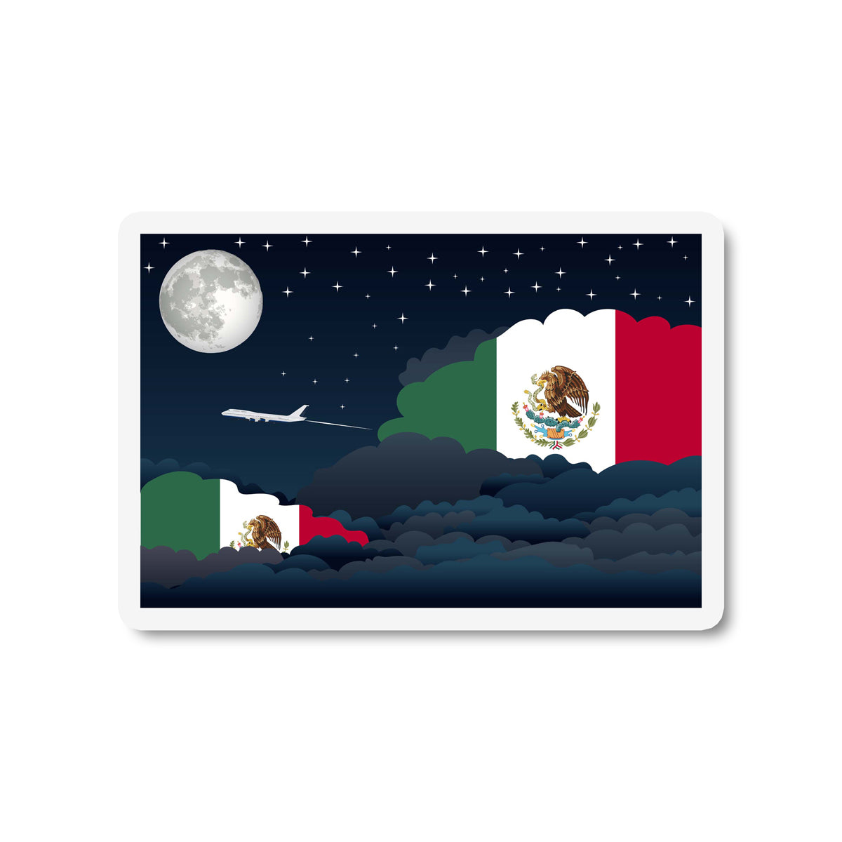 Mexico Night Clouds Fridge Magnet