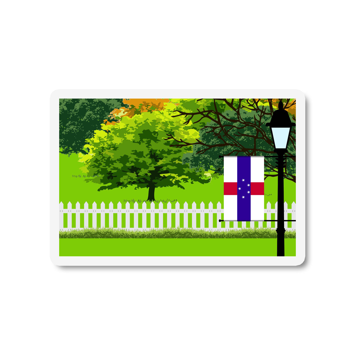 Netherlands Antilles Trees Street Lamp Magnet