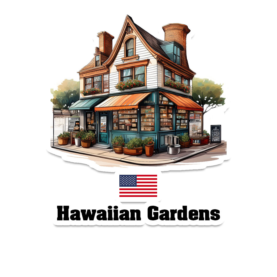 Hawaiian Gardens Fridge Magnet