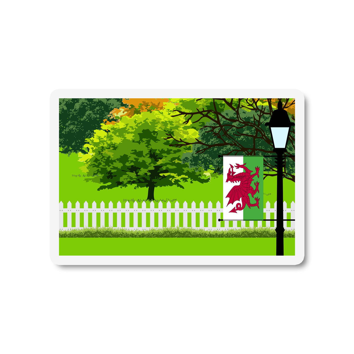 Wales Trees Street Lamp Magnet