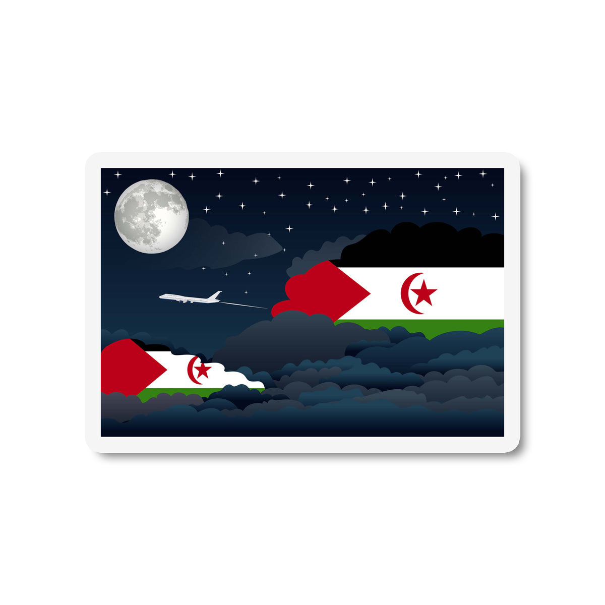 Western Sahara Night Clouds Magnet