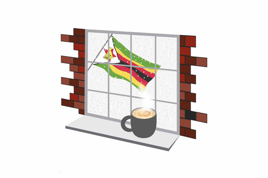 Zimbabwe Coffee Rain Window Magnet